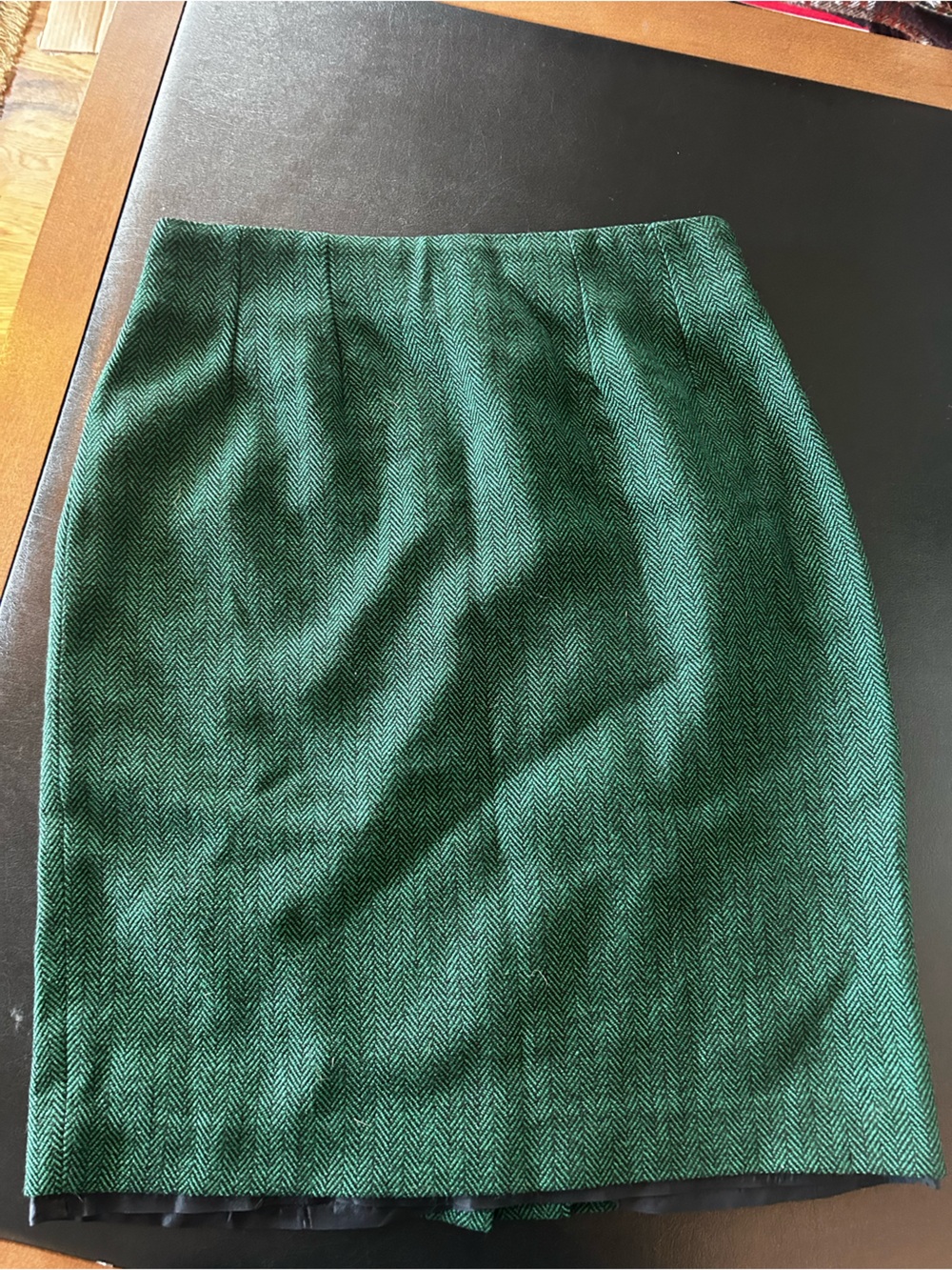 Vintage Green/Black  Herringbone Pencil Skirt